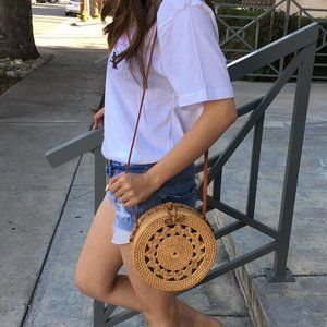 Round Rattan Bag - Bali Boho Bag - Summer Bag